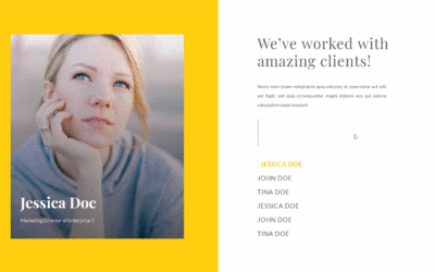 Download a FREE & Advanced Client Showcase Hover/Click Design for Divi
