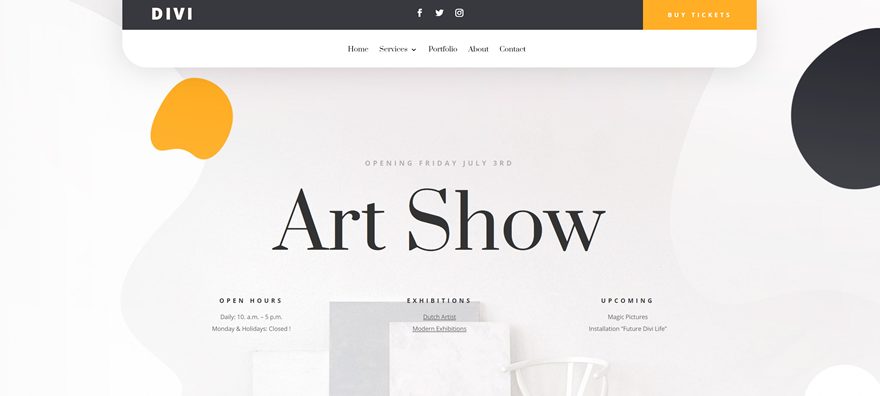 Free Art Show Layout for Divi WordPress Theme
