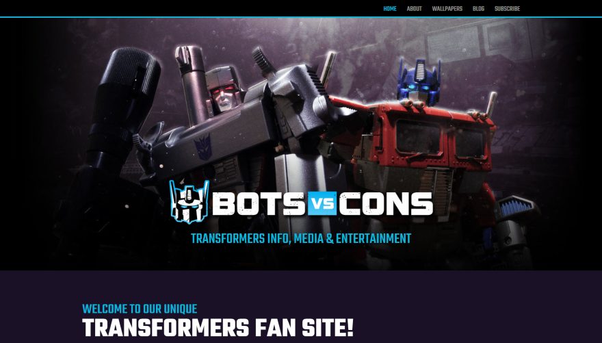 Bots-vs-Cons Screenshot of Home Page