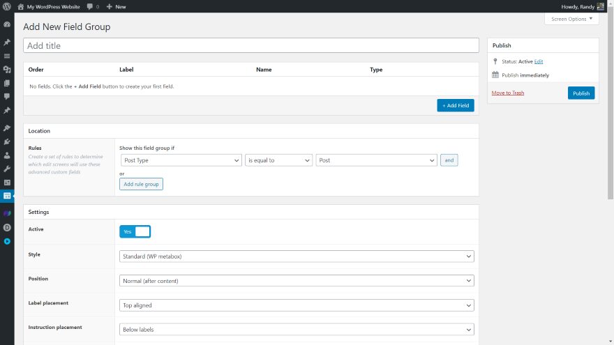 Creating Field Groups in ACF