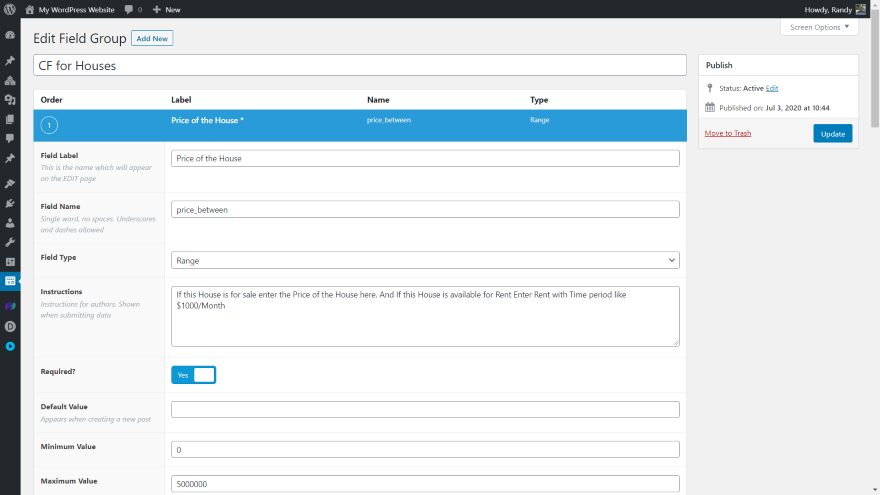 Creating Field Groups in ACF