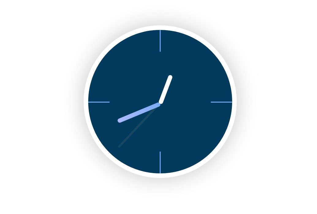 divi animated clock scroll effect