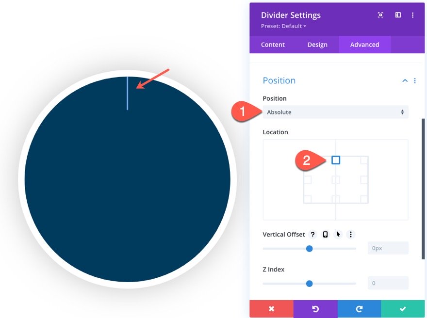 divi animated clock scroll effect