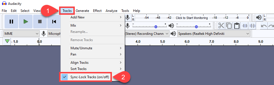 how to edit a podcast with sync-locked tracks