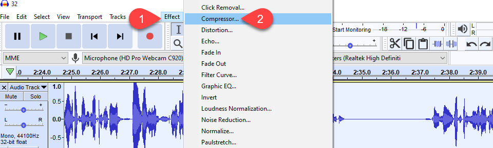 audacity compressor