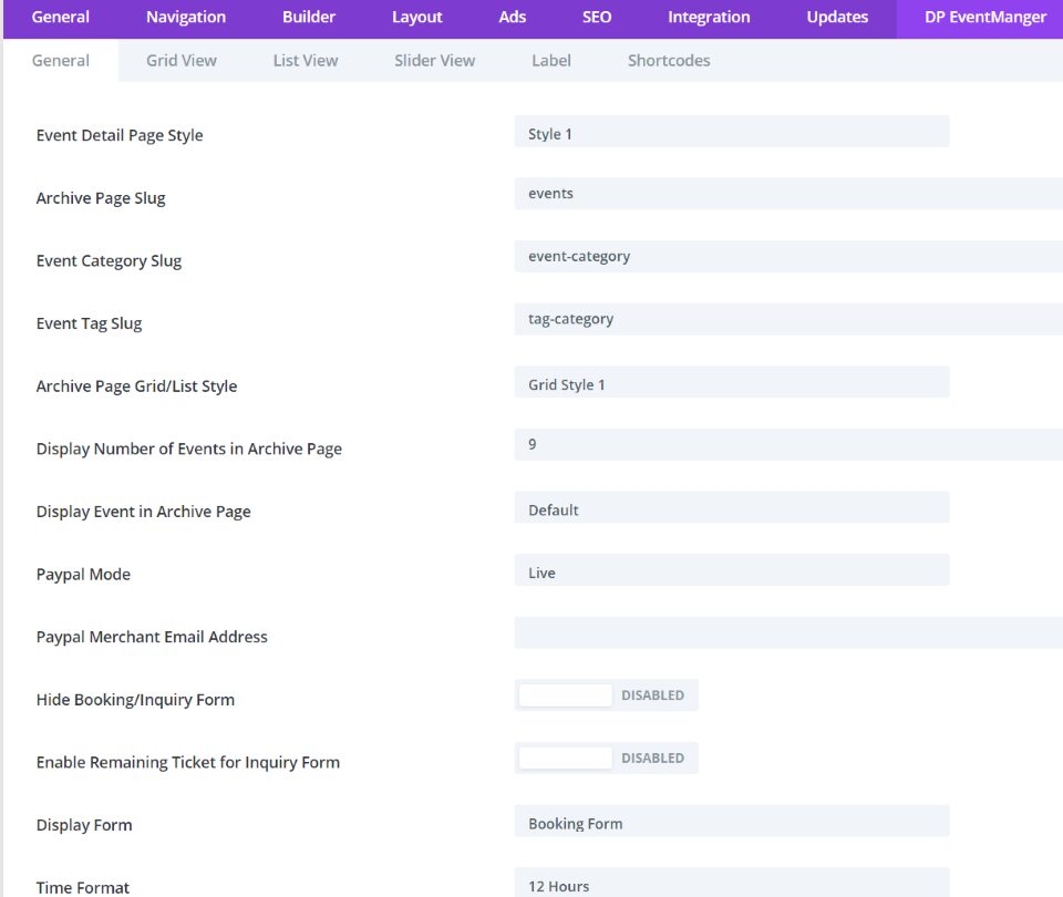 Divi Event Manager Detail Page