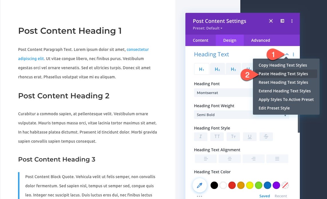 global presets with divi layout block