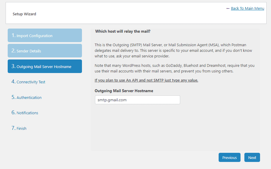 Configuring your outgoing hostname settings.