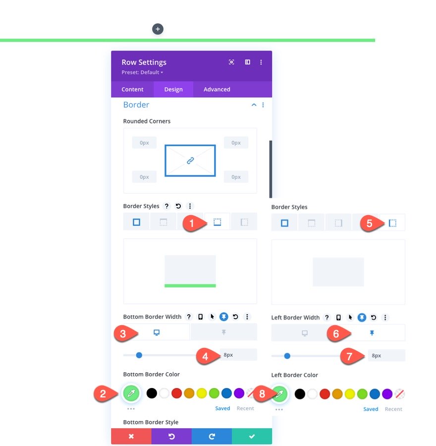 accordion using sticky page headings in divi