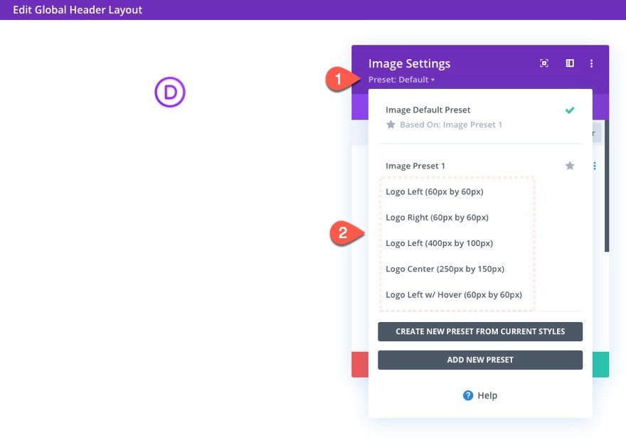 divi logo image global presets