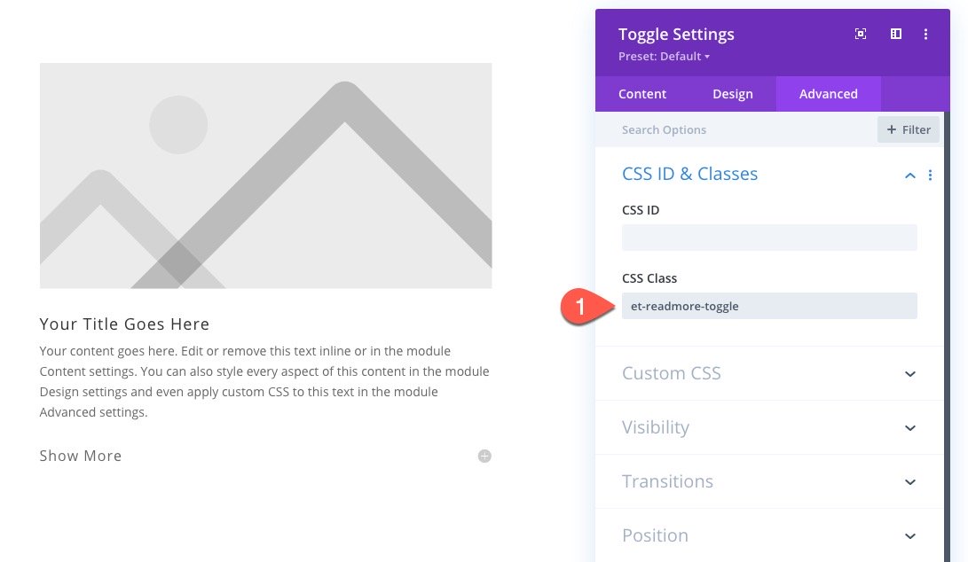 divi show more toggles