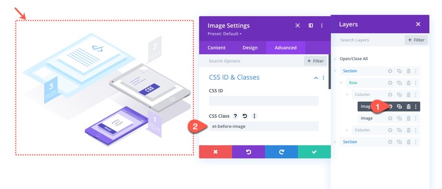 change style of multiple elements on click or hover in divi