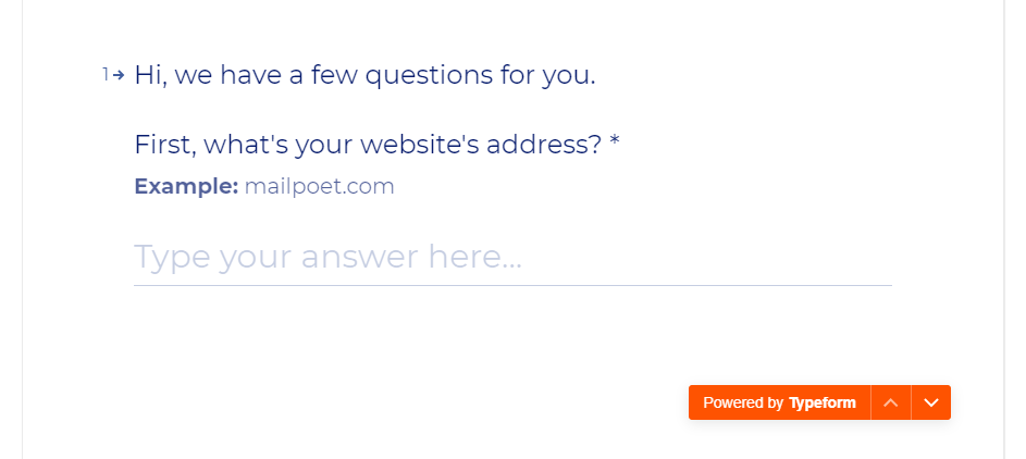 Entering your website's URL.