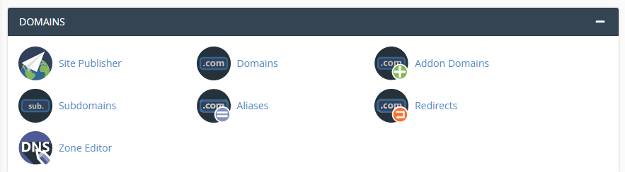 Accessing the Zone Editor tool inside cPanel.