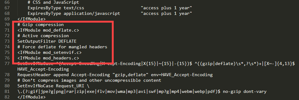 htaccess gzip