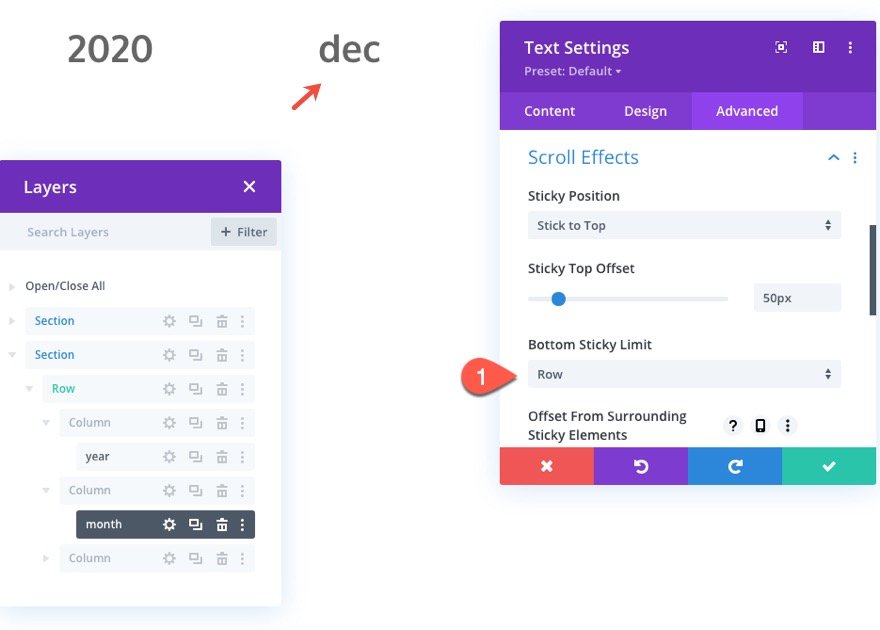 divi vertical sticky timeline