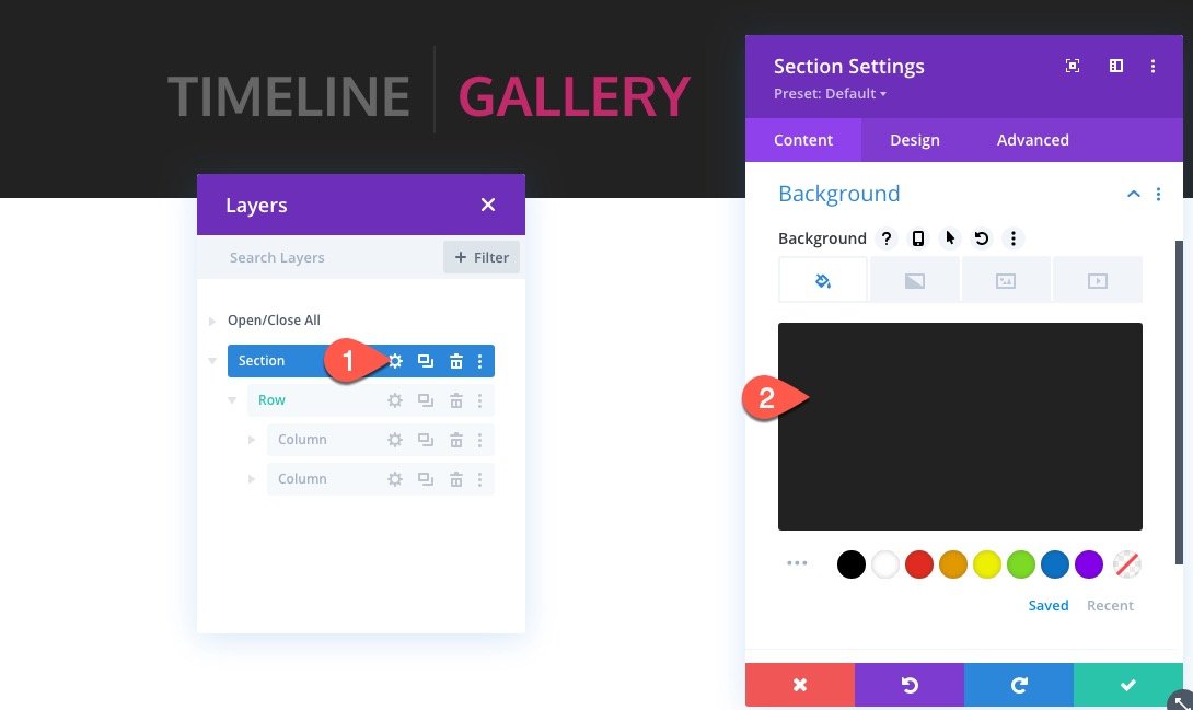 divi vertical sticky timeline