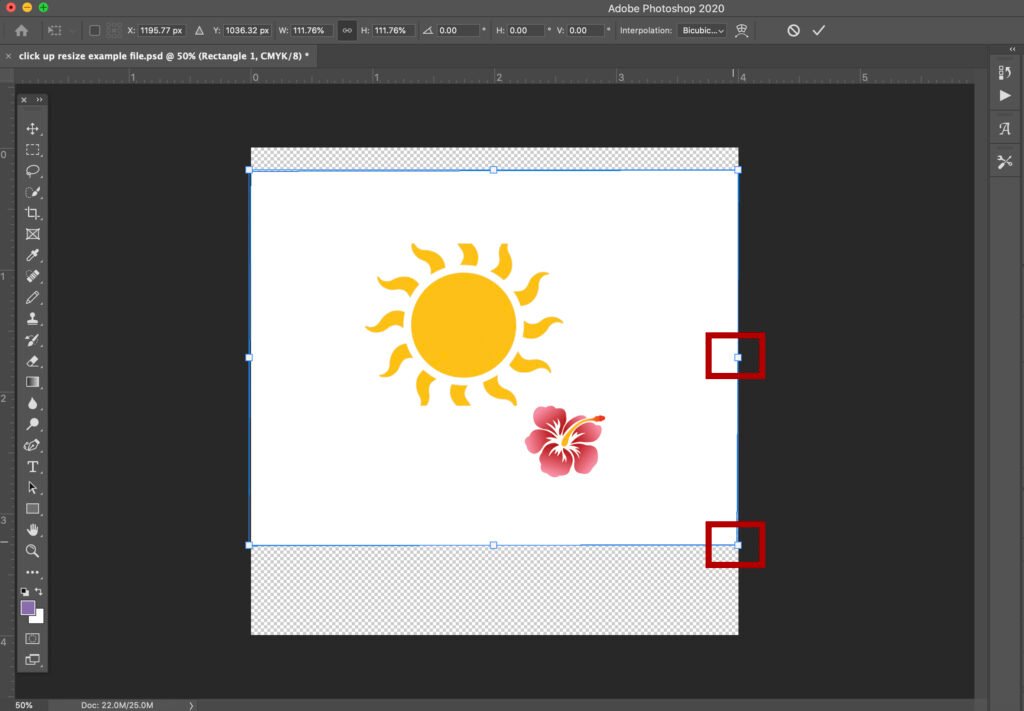 how to resize an object in photoshop