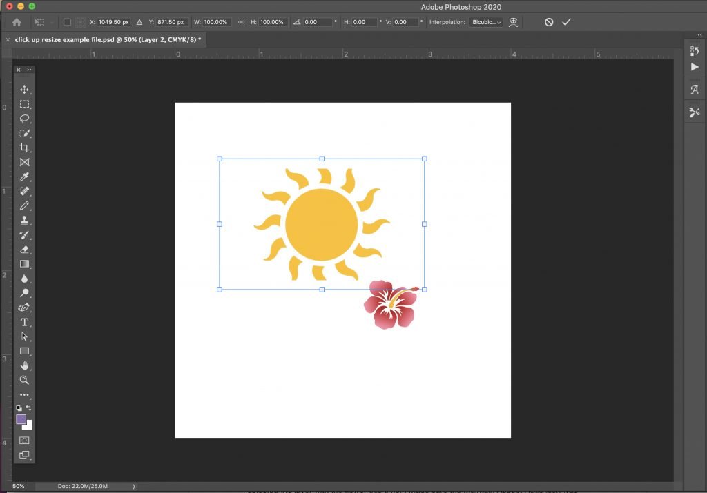 how to resize an object in photoshop