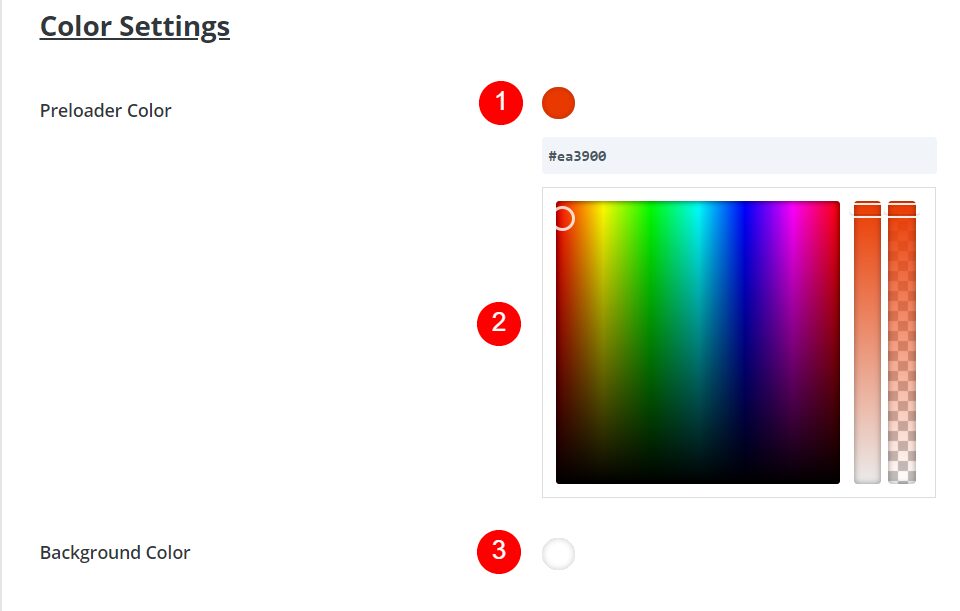 DP Preloader Color Settings