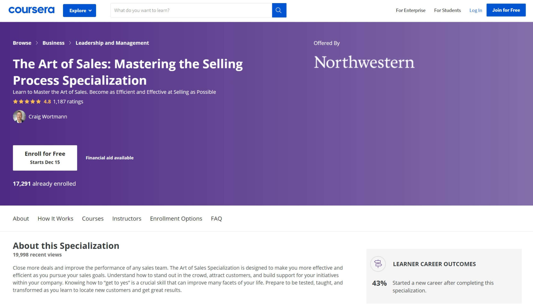 The Art of Sales online training course.
