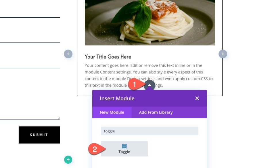 insert divi modules or rows into other modules