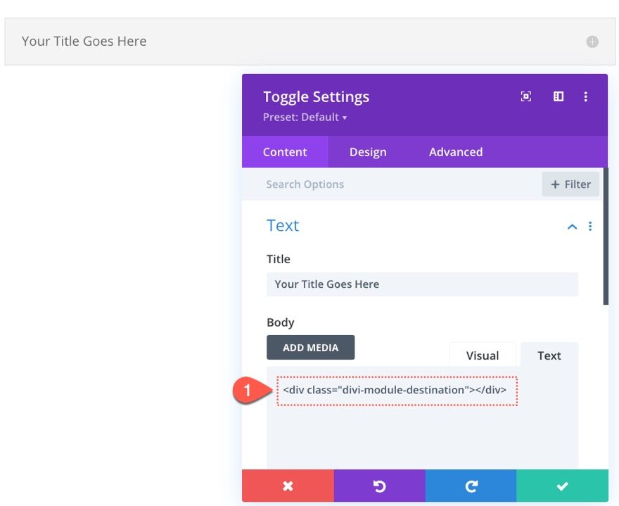 insert divi modules or rows into other modules