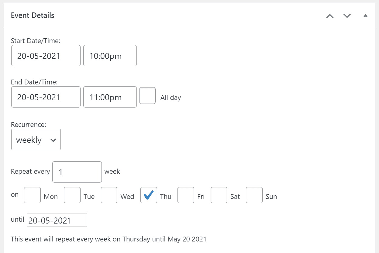 Adding a recurring event to your schedule