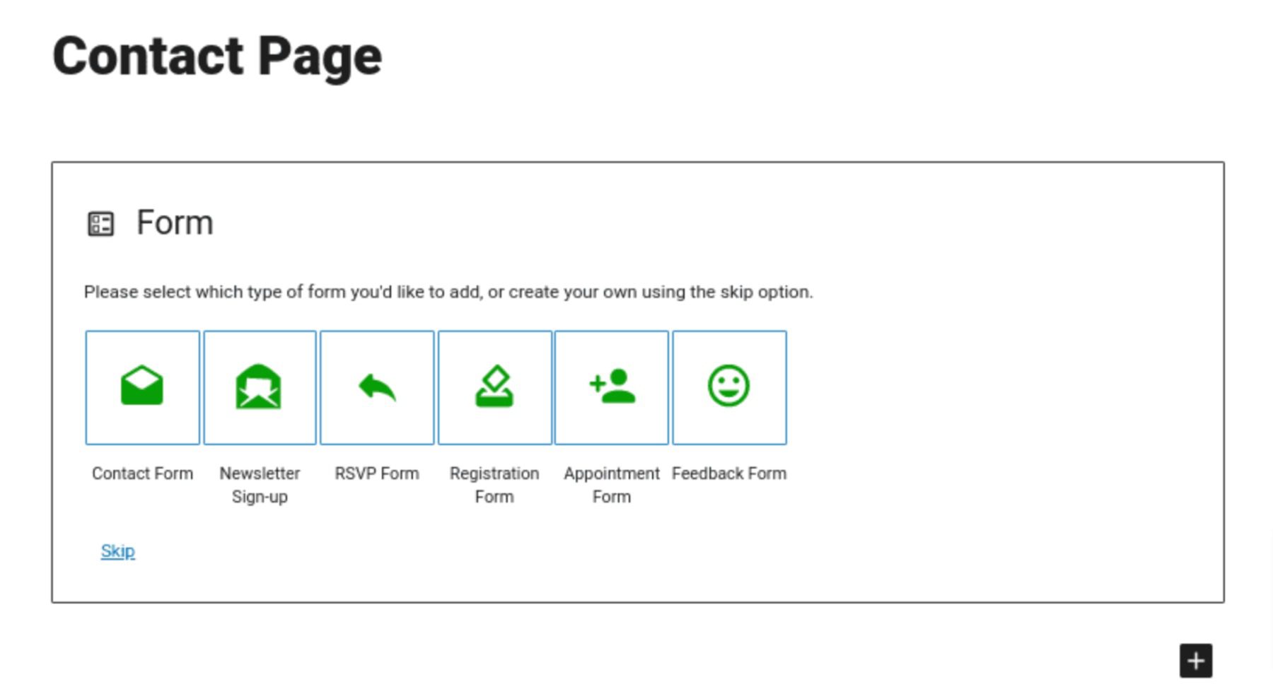 The Jetpack Form block in the WordPress editor.