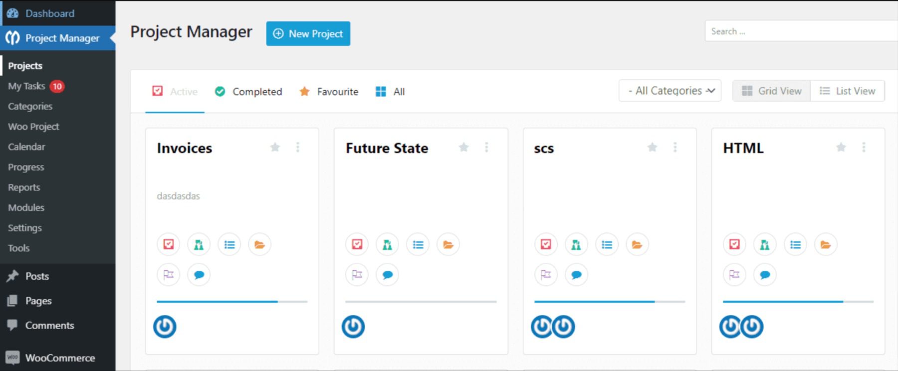 Adding new tasks to the project manager