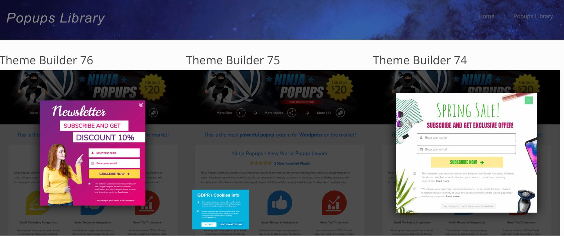 The Ninja Popups theme library.