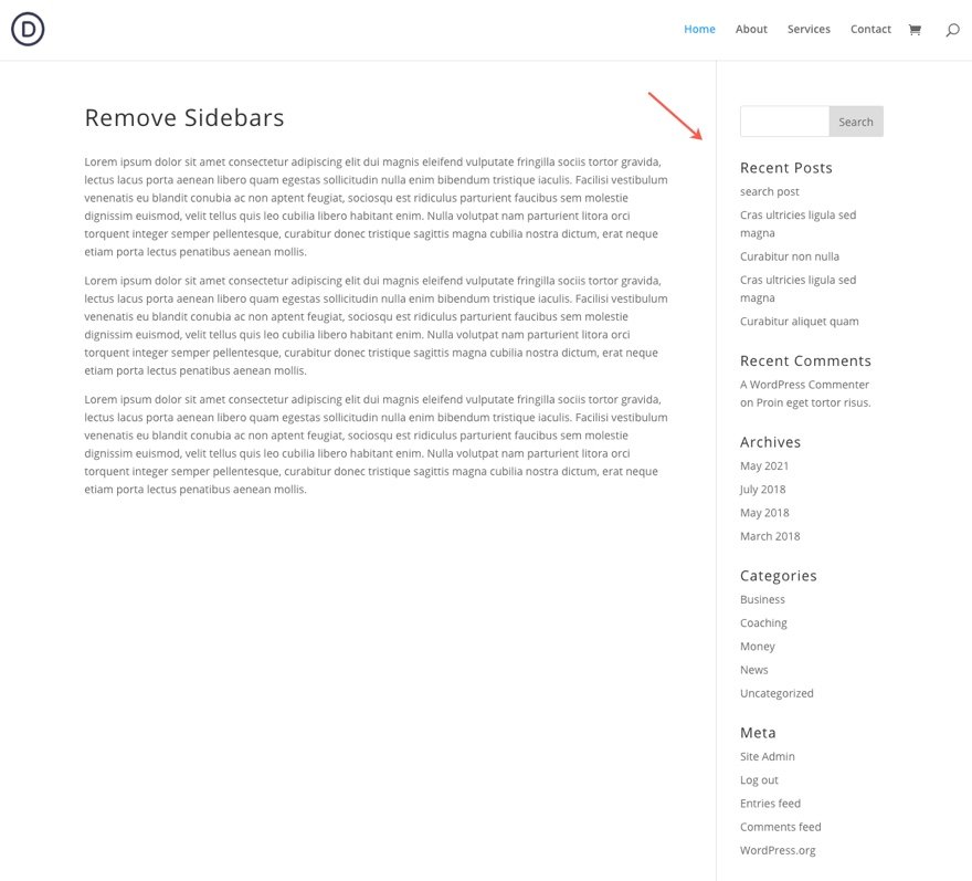 How To Remove Sidebars From Divi
