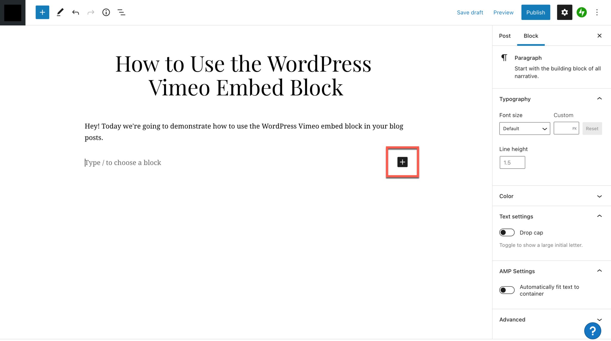 How to Use the WordPress Vimeo Embed Block