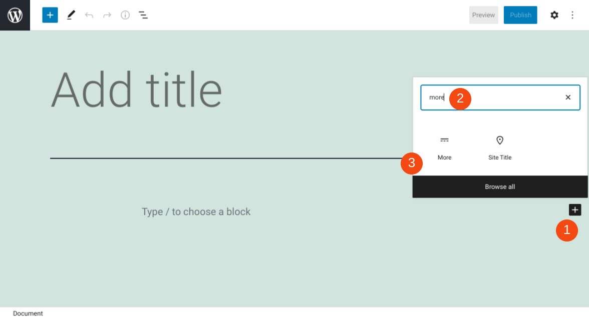 How to Use the WordPress More Block
