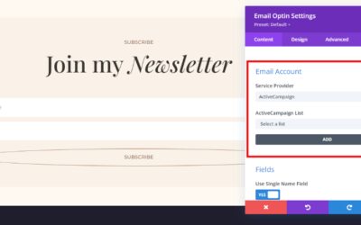 How to Set Up Your Email Account in Divi’s Email Optin Module