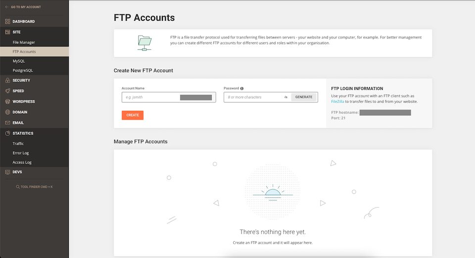 SiteGround site tools