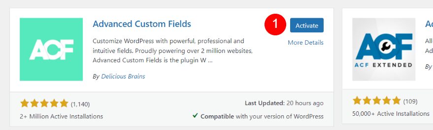 Install Advanced Custom Fields