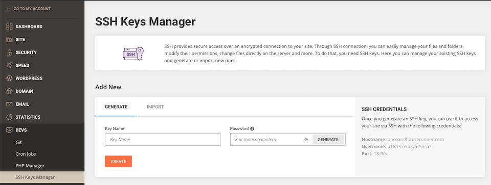 SiteGround site tools