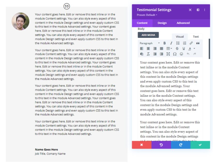 How to Add Responsive Content to Divi’s Testimonial Module