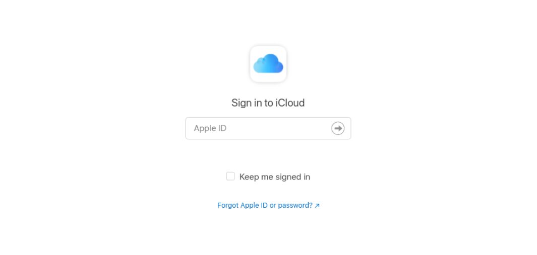 The iCloud Mail signin page.