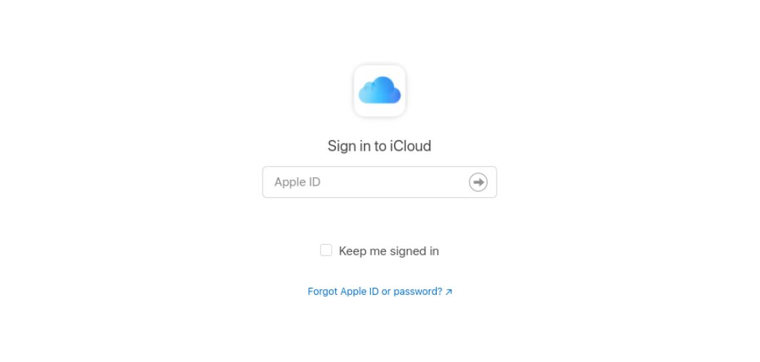The iCloud Mail signin page.