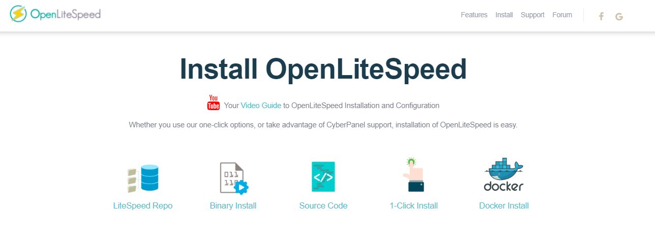 OpenLiteSpeed install options