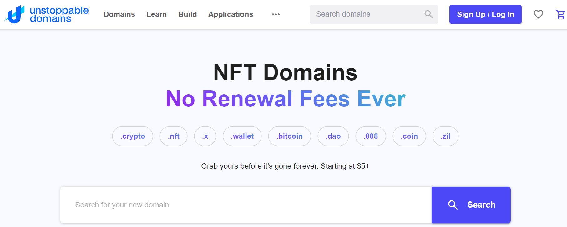 Unstoppable Domains sells NFT domains. 