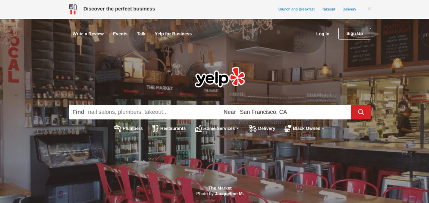 The Yelp website.