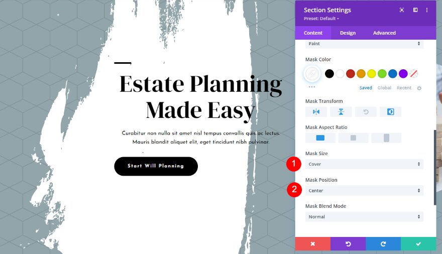 Background Mask & Pattern Transform Settings Example Three