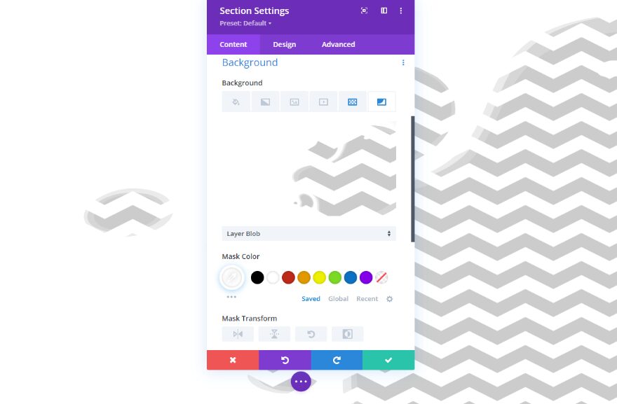 Divi Background Mask and Pattern Transform Options