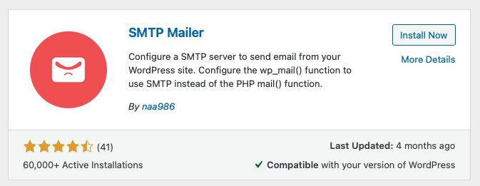 smtp wordpress