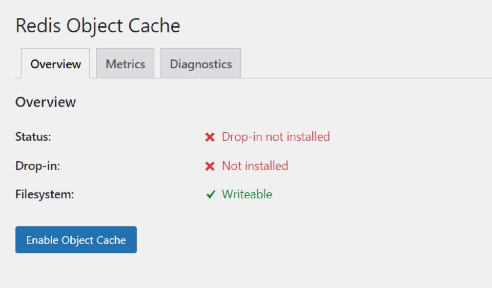Enabling Object Cache in Redis