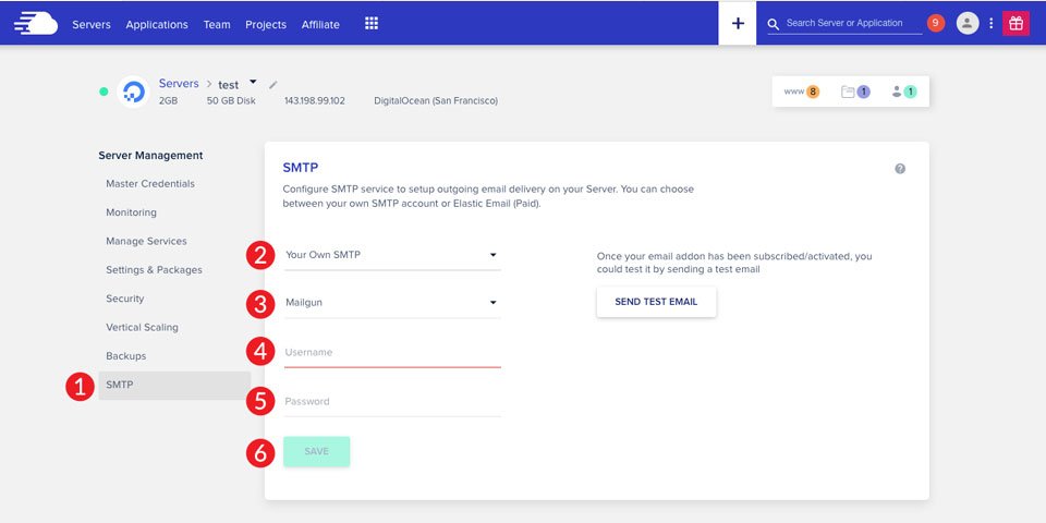 Configure MailGun email marketing campaigns Cloudways