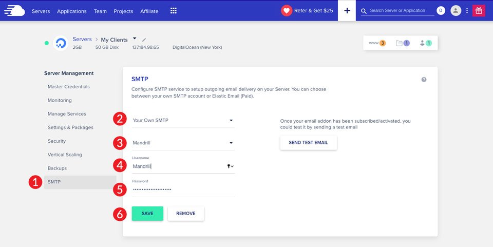 Configure Mandrill email marketing campaigns Cloudways